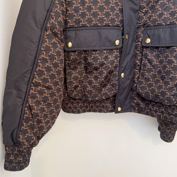 Celine Black & Brown Triomphe Puffer Jacket - Picture 5 of 14